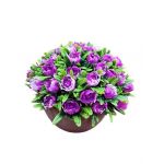 Flori artificiale engros in ghiveci boboc trandafir inchis 13 cm