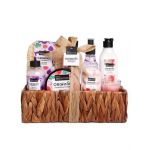 Set gel de dus, loțiune de corp, exfoliant de corp, spray de corp, săruri de baie, săpun solid, o lumânare și un burete exfoliant Organic, IDC Institute 42116, 12550 ml Engros