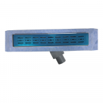 Rigola de dus cu gratar, evacuare mobila, inox/plastic, 40 x 7 x 7 cm