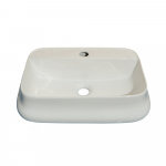 Lavoar baie Sanitop Rove, montaj blat, ceramica, alb, 520 x 360 x 130 mm