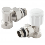 Set robineti calorifer tur-retur colt Ferro ZG5YU, alama, argintiu, 1/2 inch