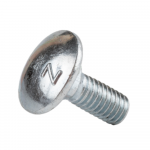 Surub cap bombat torbant, otel zincat alb, DIN 603 ZA, M10 x 100 mm