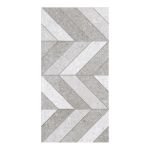 Decor ceramica Kai Palazzo Zig-Zaggery, finisaj lucios, alb si gri, model geometric, 30 x 60 cm