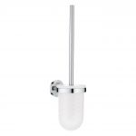 Perie WC Grohe Essentials, metal / sticla, alb, montaj pe perete