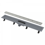 Rigola de dus Alca Simple, cu gratar, inox, diametru 4 cm, dimensiuni 55 x 6 cm