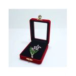 Cutie de catifea cu geam transparent,8.5×6.5×2.5 cm / ROSU set 12/buc
