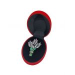 Cutie de catifea engros pentru brose ovala 6.3×8.2×3.4cm set 12/buc