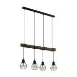 Lustra Horningtops, halogen, otel, 4 x E27, negru, 71 x 14 x 110 cm