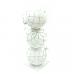 Set 3 globuri decorative de Craciun, plastic, alb, 8 x 8 x 26 cm