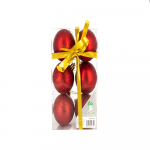 Set 6 globuri decorative de Craciun, plastic, 6 cm