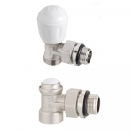 Set robineti de colt tur - retur pentru radiator Purmo, alama, 1/2
