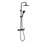 Set de dus Wirquin Roma, 5 jeturi, monocomanda, negru mat, lungime furtun 1.5 m