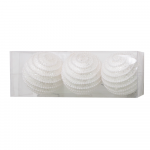 Set 3 globuri decorative de Craciun cu margele, polistiren, 8 cm