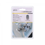 Capace ventil auto Dunlop, aluminiu, argintiu, 4 bucati
