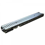 Rigola scurgere cu gratar Standartpark, apa meteorica, PP + metal, 1010 x 145 x 80 mm