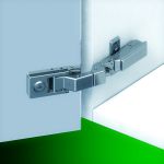Balama Grass speciala pentru usi de mobila din geam / oglinda cu sistem prin apasare, deschidere 125º, otel + zamac