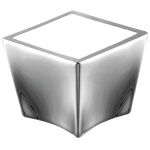 Buton cu insertie Arma BR 172, metal, 25 x 30 mm, crom - alb