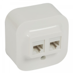 Priza dubla date RJ45 UTP cat 5E Forix, Legrand 782428, alb, montaj aplicat
