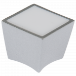 Buton cu insertie Arma BR 172, metal, 25 x 30 mm, satin argint,  alb