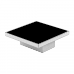 Buton cu insertie Arma BR 172, metal, 25 x 32 mm, satin argint - negru