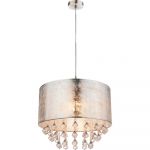 Pendul argintiu Amy cu cristale, 1 x E27, max 60W