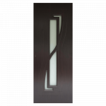 Usa interior celulara cu geam Pamate M042, revresibila, MDF, wenge, toc fix, 200 x 80 x 3.5 cm