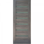 Usa interior celulara cu geam Pamate U73, reversibila, MDF, gri, toc fix, 200 x 70 x 3.5 cm