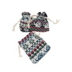 Saculet cadou textil cu imprimeu ,6.5×7.5 cm