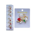 Set brose engros 12/buc "Ghiocel auriu cu buburuza" 42x42