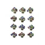 Set En-gros 12 Brose Martisor marime mica, 3.5cm, Cosulet cu Flori