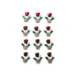 Set En-gros 12 Brose Martisor marime mica, 3.5cm, Cosulet cu Trandafir