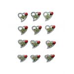 Set En-gros 12 Brose Martisor marime mica, 3.5cm, Inimioara cu Buburuza si Trifoi