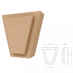 Chei de bolta FPCB03, polistiren EPS + rasina, design asimetric, crem, 200 x 170 x 100 mm