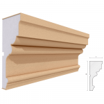 Cornisa decorativa pentru fatada, polistiren EPS + rasina, 200 x 87 x 2000 mm, crem