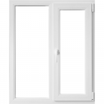 Fereastra PVC, 5 camere, deschidere dreapta oscilobatant, alb, 116 x 136 cm