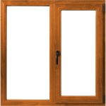Fereastra PVC, 5 camere, deschidere dreapta oscilobatant, stejar, 100 x 100 cm