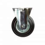 Rola fixa, cauciuc plin negru, 125 x 38 mm, 100 kg
