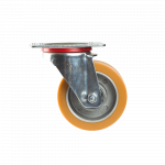 Rola pivotanta cu placa, poliuretan, 100 x 38 mm, 180 kg