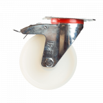Rola pivotanta cu placa si frana, poliamida, 125 x 38 mm, 200 kg