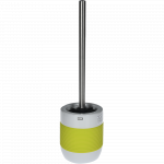 Perie WC MSV Moorea, ceramica, alb-verde, 11.5 x 40 cm