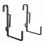 Suport jardiniera cu agatatoare, set 2 bucati, fier forjat, negru, 20 cm