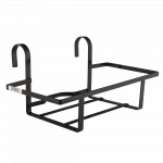 Suport jardiniera cu agatatori, fier forjat, negru, 190 x 95 x 170 mm