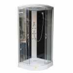 Cabina dus hidromasaj Sanotechnik TC 07, material profil aluminiu, 4mm, cadita semirotunda, 90 x 90 x 210 cm