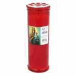 Candela cu capac T50, rosu, 6 x 18,5 cm