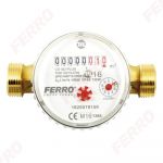 Contor pentru apa Ferro CDSD20ACPLUS, cu racorduri filetate 3/4 inch, DN 20 mm