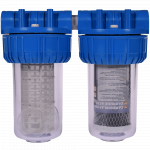 Filtru de apa, cartuse filtrante, sita + carbune activ, 7” cu 1” in linie