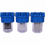 Filtru triplex de apa, carbune + polipropilena + sita, 5 cu 3/4 in linie
