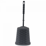 Perie WC Inaplast, plastic, negru, 14.8 x 14.8 x 39.2 cm