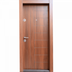 Usa metalica pentru exterior Arta Door 309,  MDF laminat, deschidere dreapta, culoare nuc, 880 x 2010 mm