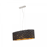 Pendul Clarke, 3 x E27, 60W, 650 mm, nichel satinat + negru + auriu